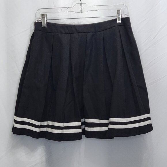 NEW Hot Topic Pleated Cheer Skirt Juniors Medium M Black Mini Tennis Goth FF12D - Picture 3 of 6